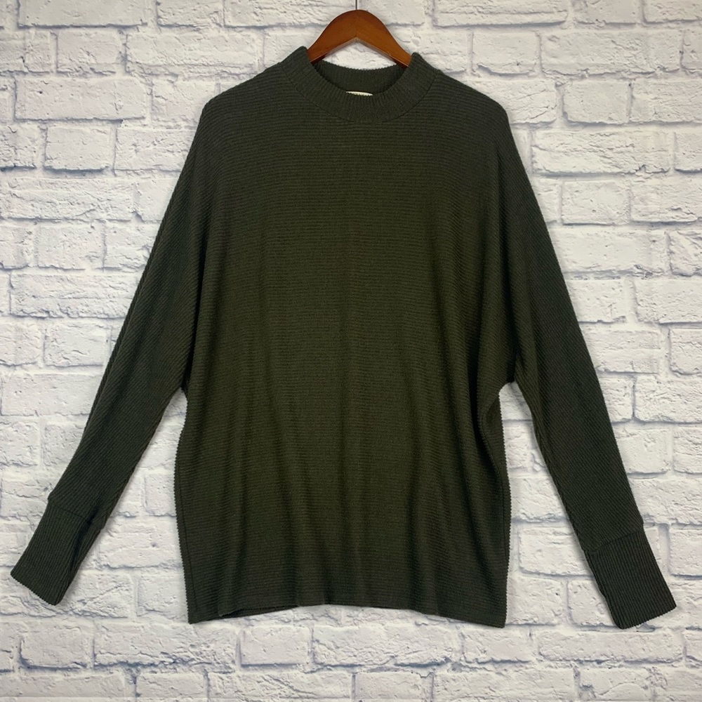 Women’s Matty M Dark Green Ribbed Cowl Neck Sweater Like New Size XL Lightweight